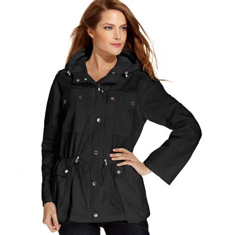 women's black michael kors jacket|Michael Kors anorak jacket women.